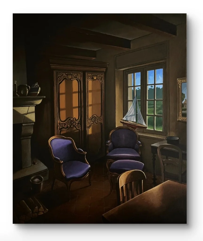 Intérieur — fauteuils mauves