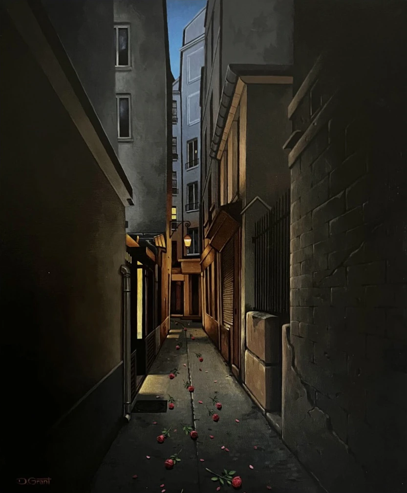 Pénombre 4. Passage de la Trinité — Acrylique sur carton entoilé, 46 × 38 cm